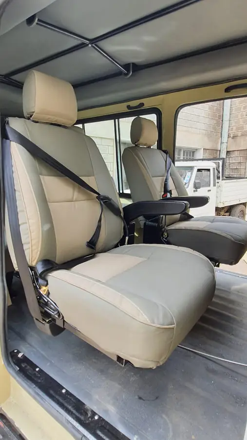 Beige Land Cruiser seat fitted in a Land Cruiser