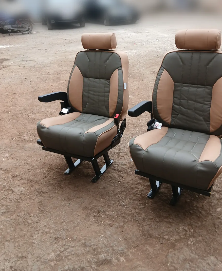 Tan and olive two-tone Land Cruiser captain seats